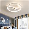 Lanekd Lampadario Cameretta Bambini Lampada da Soffitto Cartoni Animati Astronauta Plafoniera per Ragazzi e Ragazze da Camera da letto Universo Stelle Luce Ø50cm 46W Telecomando Lampada da Parete (Stile C)