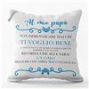 AL PRODUCTION Cuscino Personalizzato con Frase per Papa 40x40 cm con Fodera e Imbottitura per Divano, Letto e Poltrona - Idee Regalo Uomo Compleanno, Natale e Festa del Papà - Made in Italy