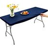 Morbuy Tovaglia Rettangolare con Bordo Elastico, Copritavolo Rettangolare con Elastico Tovaglie Esterno Antimacchia per Giardino, Picnic e Feste (153x76cm,Blu marino)