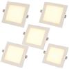 AntDau71® - 5 Pezzi Faretto LED da Incasso Quadrato 3000K Luce Bianca Calda Ultra Sottile per Soffitto Cartongesso per Interno Esterno - Alta Luminosità e Design Moderno (3 Watt (8cm x 8cm))