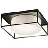 Fischer & Honsel Lampada da soffitto Carre | nero sabbia | paralume in tessuto | tela color sabbia / bianco | pannello acrilico | bianco satinato | L: 60,00 cm | larghezza 60,00 cm | coperta esclusa: