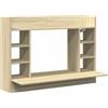vidaXL Scrivania da parete con vano portaoggetti, scrivania da parete per ufficio, scrivania per computer, scrivania da ufficio, moderno, legno di rovere Sonoma