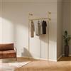 pamo Appendiabiti da Parete 105 cm - 140 kg | barra Appendiabiti industriale a muro oro | armadio aperto in metallo | 222 cm × 32 cm | oro | acciaio verniciato a polvere ClearGuard