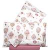 Smart Deco Home Completo letto lenzuola federe letto stampa fantasia 100% Cotone Made in Italy MATRIMONIALE MONGOLFIERE ROSA