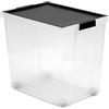 TATAY Scatole Plastica con Coperchio 60 L Multiuso - Style | Coperchio con Cerniera Incluso | Design Impilabile e Leggero | Ruote Incluse | Plastica BPA Free | 37x51x45 cm, Nero