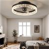 FLYFO Fan Plafoniera, Creativo Moderno LED Dimmerabile Ventilatore, Con Illuminazione e Telecomando Muto, 2 Modalità e 6 Livelli Regolabile Luci Della Camera da Letto Ufficio Ristorante (BLACK-small)