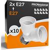 Eurocali Sdoppiatore per Lampadine base con attacco E27 e 2 uscite con attacco E27