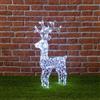 Magie di Natale Renna natalizia luminosa a luce fissa con cristalli a led decorazione per interno ed esterno (70 cm, Luce Fredda)