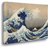Giallobus - Quadro - Hokusai - La grande onda di Kanagawa - Tela Canvas Telaio Premium Alto Spessore - 140x100 - Pronto da appendere - Quadri moderni per la casa
