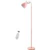 HKLY Piantana Rosa per Cameretta Bambini, Lampada da Terra LED Dimmerabile Metallo Stelo Collo di Cigno per Soggiorno Lettura Ufficio