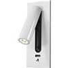 RXPVUXE Luci da lettura a LED a parete, applique da incasso sul comodino Lampada da parete a LED con porta USB/interruttore, Faretti da parete girevoli Apparecchio notturno per camera da letto Soggiorno Hotel