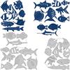 BENECREAT Set di 3 fustelle per pesci, set di stencil goffrati per pesci per scrapbooking di carte e album fai da te, 0,8 mm di spessore