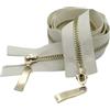 ZacLAy Cerniera Con Denti In Metallo Oro Chiaro Con Doppio Cursore Da 80/100/120Cm, Beige, 5#, 100cm