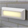 Partenopea faretto LED CCT segnapasso da esterno lampada in alluminio regolazione luce da parete calda bianco naturale e freddo muro IP65 impermeabile da 5w rettangolare viali scale giardino sentieri (Bianco)