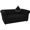 WJHDWYD Copridivano Chesterfield Elasticizzata Fodera per Divano Elasticizzato Antiscivolo Antimacchia, Copridivano 1 Posto con Braccioli Tessuto Super Morbido(Nero,2 Posti)