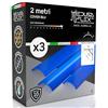 Eurocali Copertura Angolare Profilo alluminio per Strisce LED MEDUSAFLEX mod. Aurelia 2 Metri - Blu - Made in Italy in Policarbonato stabilizzato UV certificata UL94HB - Garanzia 10 anni - Pacco da 3