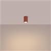 SOLLUX lighting Lampada Da Soffitto Faretto Da Soffitto In Alluminio 1 Paralume 6,5 x 6,5 x 10 cm GLOOW Ocra Rossa Lampadina LED 3000K luce calda inclusa
