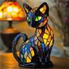 AHQCBWG Lampada a LED gatto, vetro colorato, luce notturna USB, comodino, soggiorno, camera da letto, amanti animali, decorazione casa ufficio