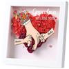 Jeweidea Regalo per Mamma, Regalo per Festa della Mamma, Scatola Ombre 8x8 Rosa Eterna Cornice Foto Profonda Personalizzata con Nome Inciso e Fiore Secco Regalo Personalizzato (B-Rosso)
