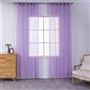 BOYOUTH Tende trasparenti in voile tinta unita, con occhielli per finestra, per camera da letto, soggiorno, hotel, viola, 2 pannelli, 130 x 260 cm