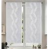 Tata Home Coppia Tende per Interni a Vetro Finestra Semitrasparenti Bianche Tende Cucina Bagno Camera Ricamate Fantasia Moderne Eleganti Con Ricamo Misura 45x240 cm Mod. MADRID Colore Naturale