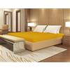 BANZAII TEXTILE INNOVATOR ONLINE Banzaii Lenzuolo con Angoli Una Piazza e Mezza 100% Puro Cotone, Lenzuolo Sotto con Elastico per Materassi con altezza fino a 30 cm, Made in Italy colore Giallo
