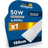 Eurocali 1 Plafoniera LED Lineare da Soffitto 50W 150CM Chip CREE 6000 Lumen Garanzia 6 Anni - Luce Naturale 4000K - Lampada da Garage Negozio Ufficio con Alta Luminosità 120 lm/W