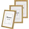 Victor cornice portafoto "David" oro 13x18 cm set da 3 - profilo: 14 x 17 mm - vetro acrilico - design moderno - decorazione shabby chic