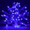 Luccika Serie Stringa luminosa di luci da 10 metri con 120 MaxiLed Blu con flash Bianco Ghiaccio Catena di Natale Professionale per uso Esterno ed Interno con alimentatore