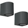 ledscom.de 2 applique ALSE per esterni, IP54, faretto da incasso, antracite opaco, rotonde, 1x GU10 max. 35W