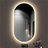 Lattice shop Specchi da bagno Specchio Ovale Retroilluminato con Luce, Specchio A Parete Illuminazione A Specchio Ovale Tecnologia Led Specchio Da Bagno Retroilluminato Specchio Per Il Trucco Specchio Da Bagno Per Corridoio