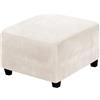 Yekuhe Copri Pouf Quadrato 100x100 50x50 60x60 80x80 40 x 40 90x90 70x70 Elasticizzato Velluto Copri Pouf poggiapiedi Telo Copri Pouf Quadrato Copertura per Pouf poggiapiedi(Beige,45x45cm/18x18in)