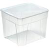 M home by Mazzei Mondex M-Home | Scatola portaoggetti in plastica trasparente con aperture + coperchio, 42 x 35,5 x 33 cm, 34,5 l, SPACE BOX | PLS614H