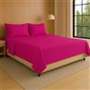 NARCISO - Set Lenzuola 1 Piazza e Mezza 3 Pezzi Tinta Unita Embossed, Completo Lenzuola Una Piazza e Mezza in Microfibra Traspirante ed Anallergica, Biancheria da Letto Made in Italy (Fuxia)