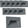 damastoreitalia Faretto segnapassi da esterno lampada da muro IP65 LED 3W ad incasso per scatola cassetta 503 scale giardino viale gradini nero bianco o grigio (Grigio - Luce calda 3000K)