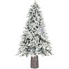 Nataland Albero di Natale Artificiale Verde Modello Nordend Con Altezza 240 Cm e Base a Tronco, Abete Super Folto con Effetto Realistico e Rami Con Aghi Anticaduta