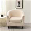 WJHDWYD 2 Pezzi Impermeabile Copripoltrona con Cuscino Separato, Copripoltrona 1 Posto Elasticizzato Universale, Poltrona Club da Cocktail Chesterfield con Braccioli(Beige)