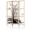 Framed concept - Paravento divisorio di stanza in legno 135 x 172 cm, 3 parti, lato singolo, in stile orientale