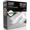 Eurocali Cover Angolare Profilo alluminio per Strisce LED MEDUSAFLEX mod. Aurelia 2 Metri - Opaca - Made in Italy in Policarbonato stabilizzato UV certificata UL94HB - Pacco da 10