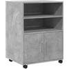 vidaXL Mobiletto con Ruote Grigio Cemento 60x48x81 cm in Truciolato, schedario, armadietto per la casa, armadietto per Ufficio, armadietto per Ufficio