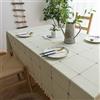 DHBHZD Tovaglia 80x340cm Tovaglia in cotone e lino con nappe per cucina Tovaglie senza rughe rettangolari/oblunghe