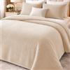 Clara Home Milano Clara Home Trapuntino Matrimoniale Primaverile, Copriletto Mezza Stagione in Velluto a Costine, Trapunta Leggera Tinta Unita, Coperta Letto Morbida Elegante Made in Italy, Panna