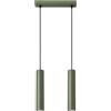 SOLLUX lighting Lampada Da Soffitto Lampada Da Sospensione Di Acciaio 2 Paralumi 30 x 6 x 105 cm Verde Oliva Lagos