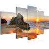 Runa Art Alba Spiaggia Quadro Tela Non Tessuta 5 Pezzi Dune Di Sabbia Panorama Arancia Camera Da Letto Soggiorno 609553a