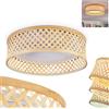 hofstein Plafoniera a LED HOFSTEIN Barroco, lampada da soffitto in metallo/bambù/plastica bianco/naturale, design retrò/vintage/boho, CCT regolabile, 16 watt, sala pranzo, soggiorno, camera letto, cucina