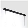 DESHOME L 60 cm, baldacchino a 3 fori, lampada a baldacchino, in metallo nero, opaco, copertura per 3 lampade, copertura per cavi a soffitto, per lampada da soffitto