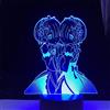 KJsdaADSA 3D Anime Night Light Illusion Rem e Ram da Re Zero Inizia la vita in un altro mondo Luce notturna per la decorazione della camera da letto Compleanno Sensore tattile Luce notturna a LED 7 colori