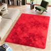 TAPISO Silk Tappeto Salotto, Peloso, Tappeti Moderni Soggiorno, Moderno Tappeto Camera da Letto, Shaggy Tappeti, Morbido e Soffice per la Camera, Antiscivolo Rosso 140 x 200 cm