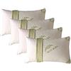 EVERGREENWEB MATERASSI & BEDS EVERGREENWEB - 4 Cuscini Fiocco di Memory Foam con Fodera ALOE VERA 42x72 alti 15 cm, Modello Saponetta, Guanciali adatti per Dolori Cervicali, Federa Sfoderabile e Lavabile, 4 Cuscini Letto Antiacaro
