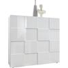 Web Convenienza Madia con Ante e Cassetti Made in Italy - Credenza Contenitore Collezione Dama per Soggiorno Cucina Ingresso Sala da Pranzo Mobile Design Moderno Bianco Lucido,Armadio 2 Ante